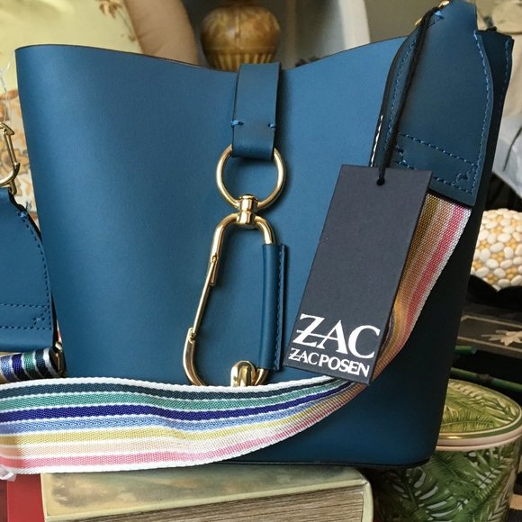 ZAC Zac Posen Handbags - ZAC by ZAC POSEN Belay Leather Hobo Tapestry in Teal Blue New